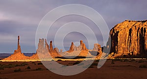 Sunset in Monument Valley Navajo Reservation photo