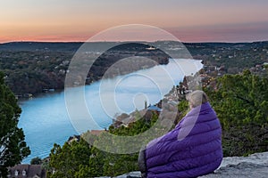 Sunset at Mount Bonnell in Austin, Texas photo