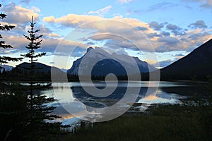 Sunset at Mount Rundle in Banff National Park, Alberta, Canada photo