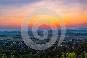 Sunset on the mountain in Chiang Rai,North of Thailan