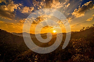 sunset in the mountain