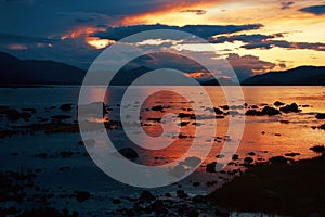 Sunset on Mountain Lake