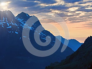 Sunset mountain landscape (Timmelsjoch, Austria