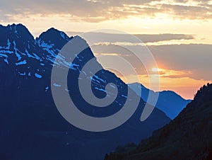 Sunset mountain landscape (Timmelsjoch, Austria