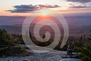 Sunset from mountain peak photo