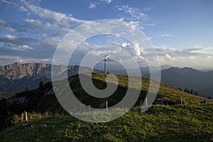 Sunset at mountain Rotwand in Bavaria, Germany