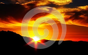 Sunset on the mountain