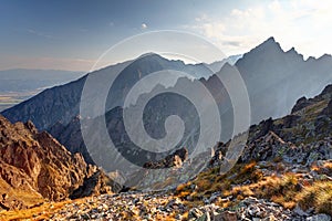 Sunset in mountains in High Tatras, Slovakia