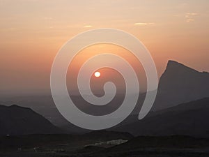 Sunset in the Mountains of Jebel Shams in Oman