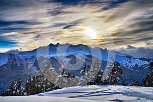 Sunset in the mountains