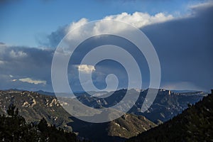 Sunset in the mountains of Sant Llorens de Morunys, Lleida, Spain photo