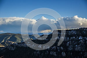 Sunset in the mountains of Sant Llorens de Morunys, Lleida, Spain photo