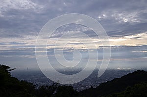 Sunset of the mountaintop of Osaka.