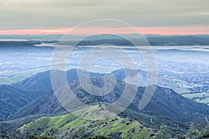 Sunset over Eagle Peak and Bald Ridge via Mt Diablo Main Peak