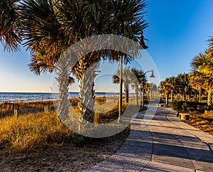 Sunset on Myrtle Beach Boardwalk