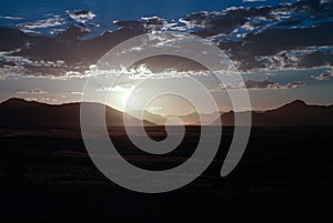 Sunset in the Namib desert., national park Namib-Naukluft Namibia