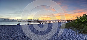 Sunset at the Naples Pier on Naples Beach