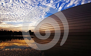 Sunset of National Grand Theater in Beijing