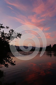 Sunset Near Hamilton the Te Awa New Zealand