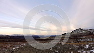 Sunset near Snohetta in Dovrefjell National Oark in Norway