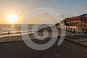 Sunset next to Areia Branca beach in Lourinha, Portugal