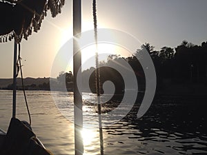 Sunset Nile River Egypt boating