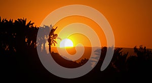 Sunset Nile river Egypt