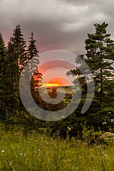 Sunset in Nizke Tatry mountains, Slovak