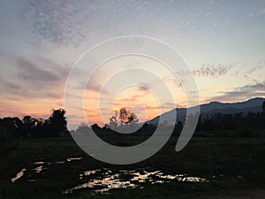 Sunset in the northern Thailand