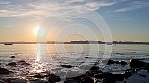 Sunset at Norway coastline