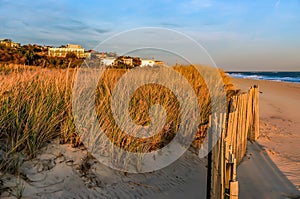 Sunset in a November day, at Hamptons Beach New York