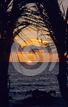 Sunset on ocean - Bayahibe - Dominican republic photo