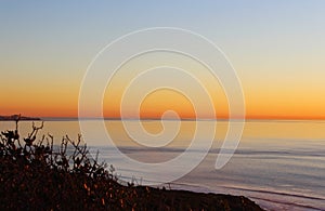 Sunset, Ocean, San Diego, Torrey Pines State Park