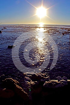 Sunset, Ocean, San Diego, Torrey Pines State Park