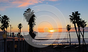 Sunset, Oceanside Beach, California photo