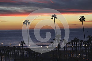 Sunset Oceanside pier California