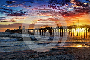 Sunset at the Oceanside Pier photo