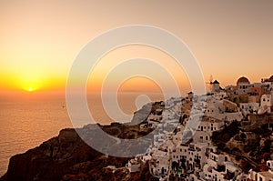 Sunset in Oia, Santorini