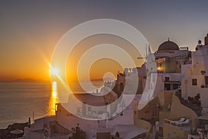 Sunset at Oia, Santorini Islands, Greece