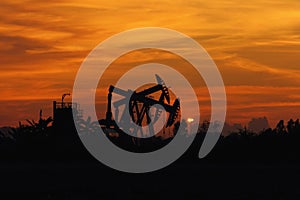 Sunset oil pump jack