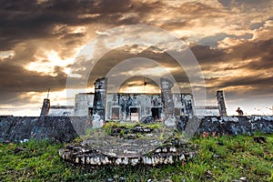 Sunset and and old hacienda