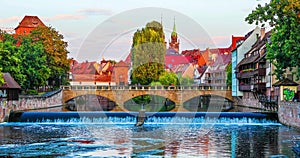 Sunset in the Old Town of Nurnberg, Germany