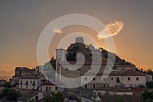 Sunset at old town of Rocca San Felice Avellino