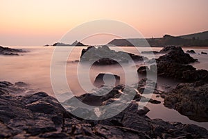 Sunset at om beach india