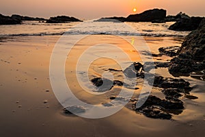 Sunset at om beach india