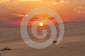 Sunset in the Omani Rub al-Chali Desert