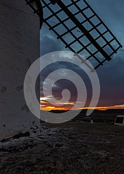 Sunset from one of the windmills of Consuegra, Spain