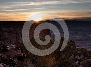 Sunset on Orange Cliffs at Canyonlands National Park