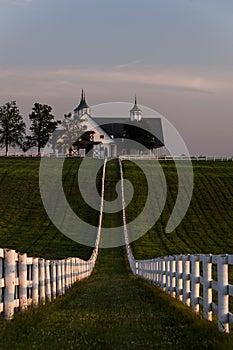 Sunset - Ornate Barn at Manchester Horse Farm - Bluegrass - Kentucky