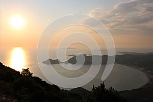 Sunset over Agios Georgios Corfu